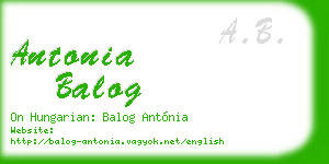 antonia balog business card